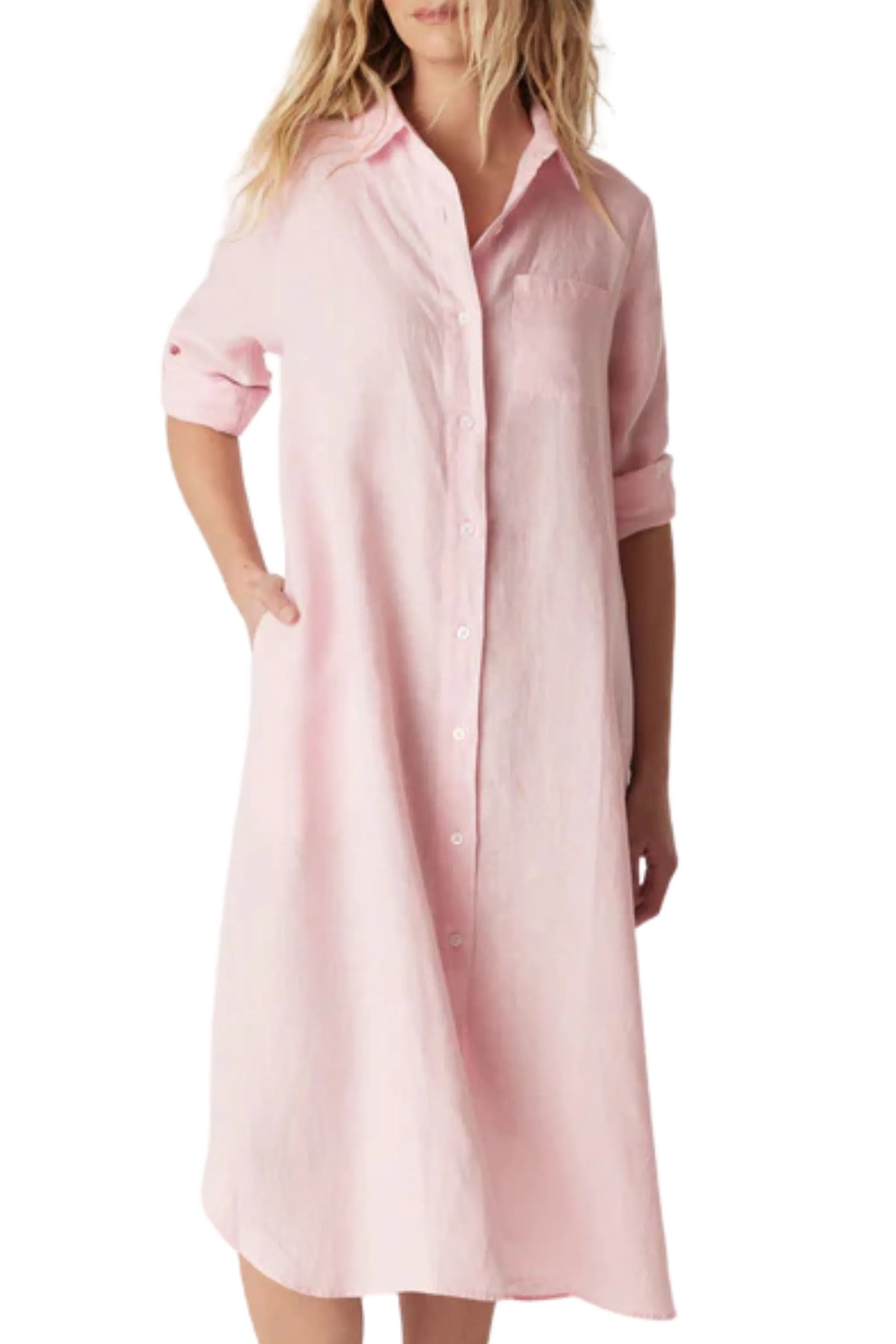 PURE LINEN SHIRT DRESS - CSS24659