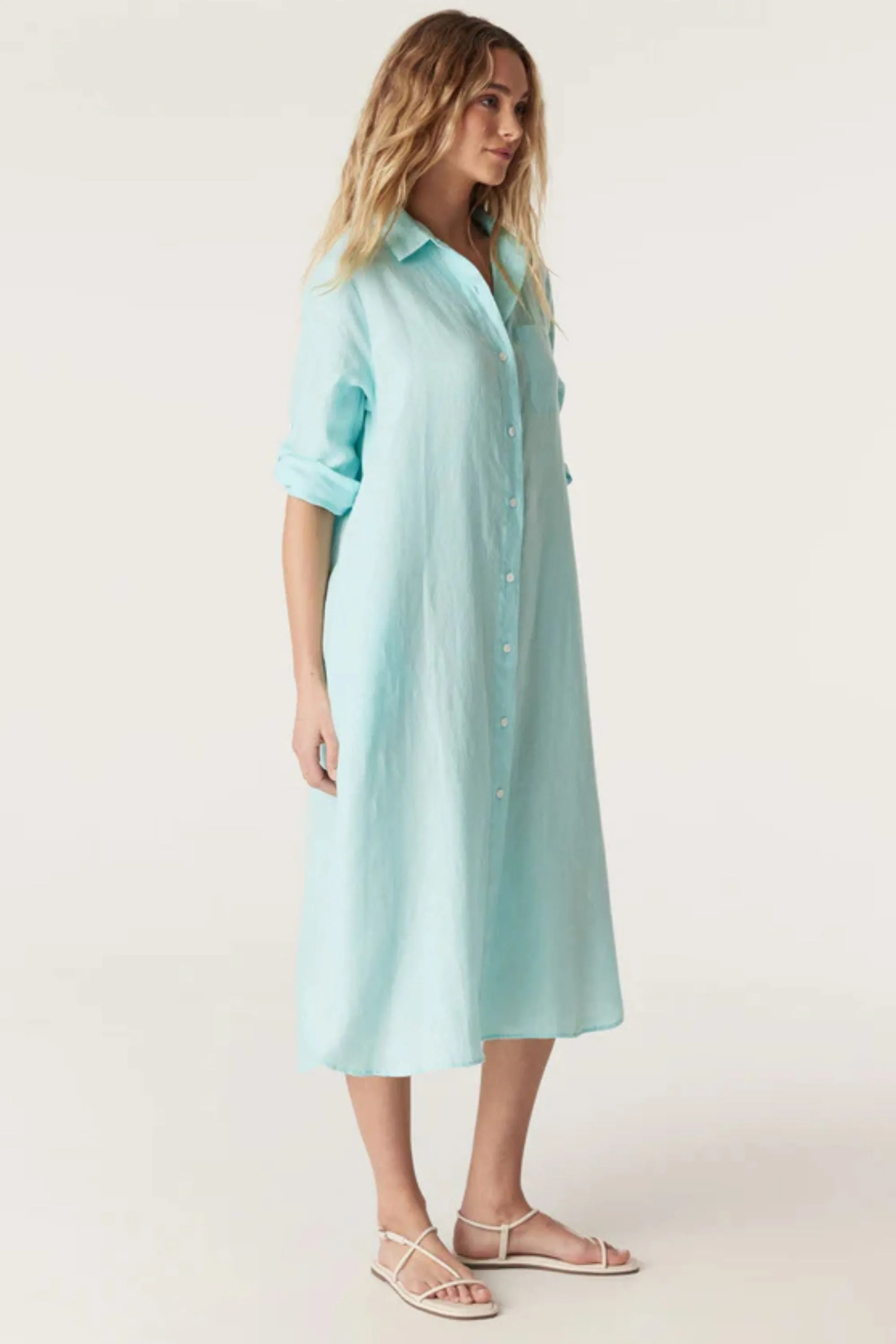 PURE LINEN SHIRT DRESS - CSS24659