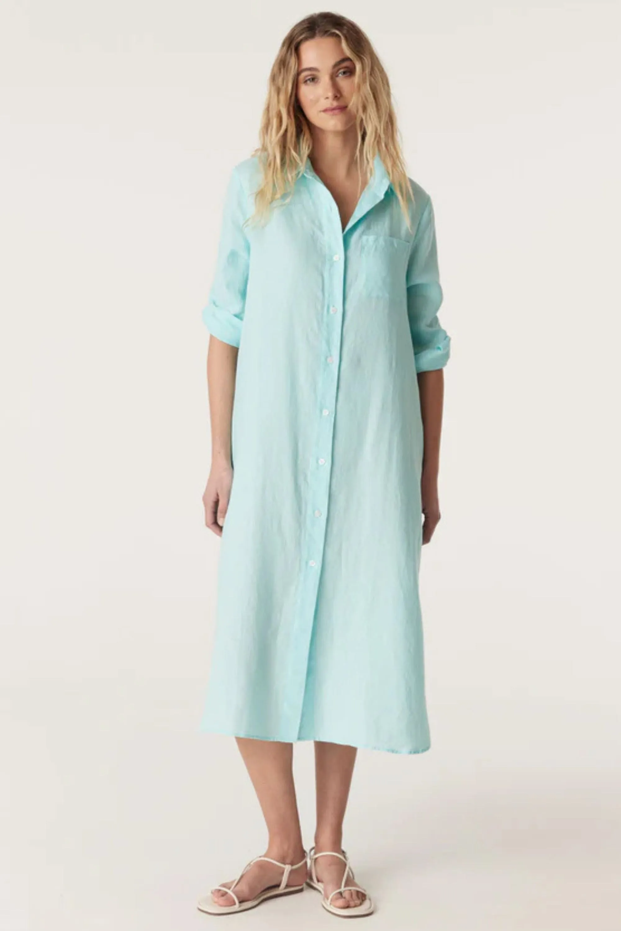 PURE LINEN SHIRT DRESS - CSS24659