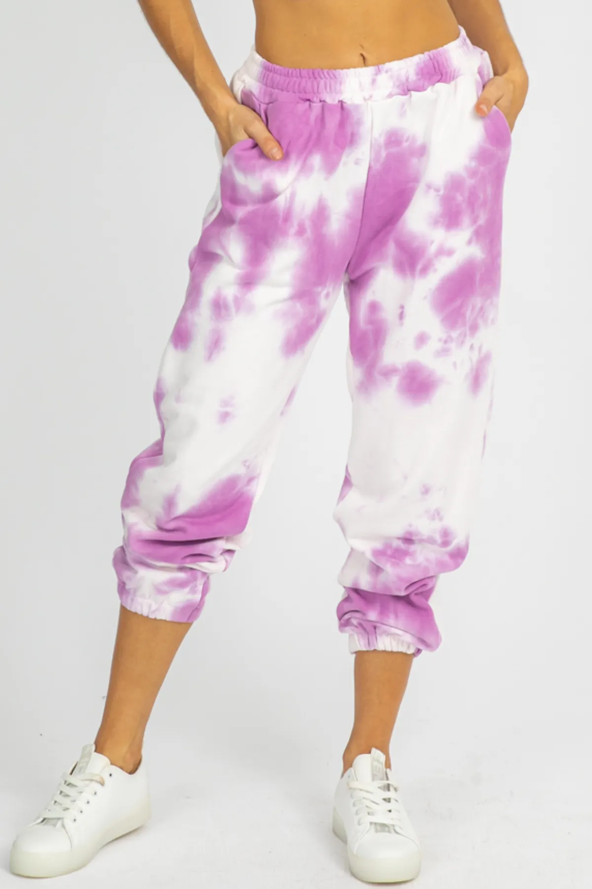 PURPLE TIE DYE FRENCH TERRY JOGGERS