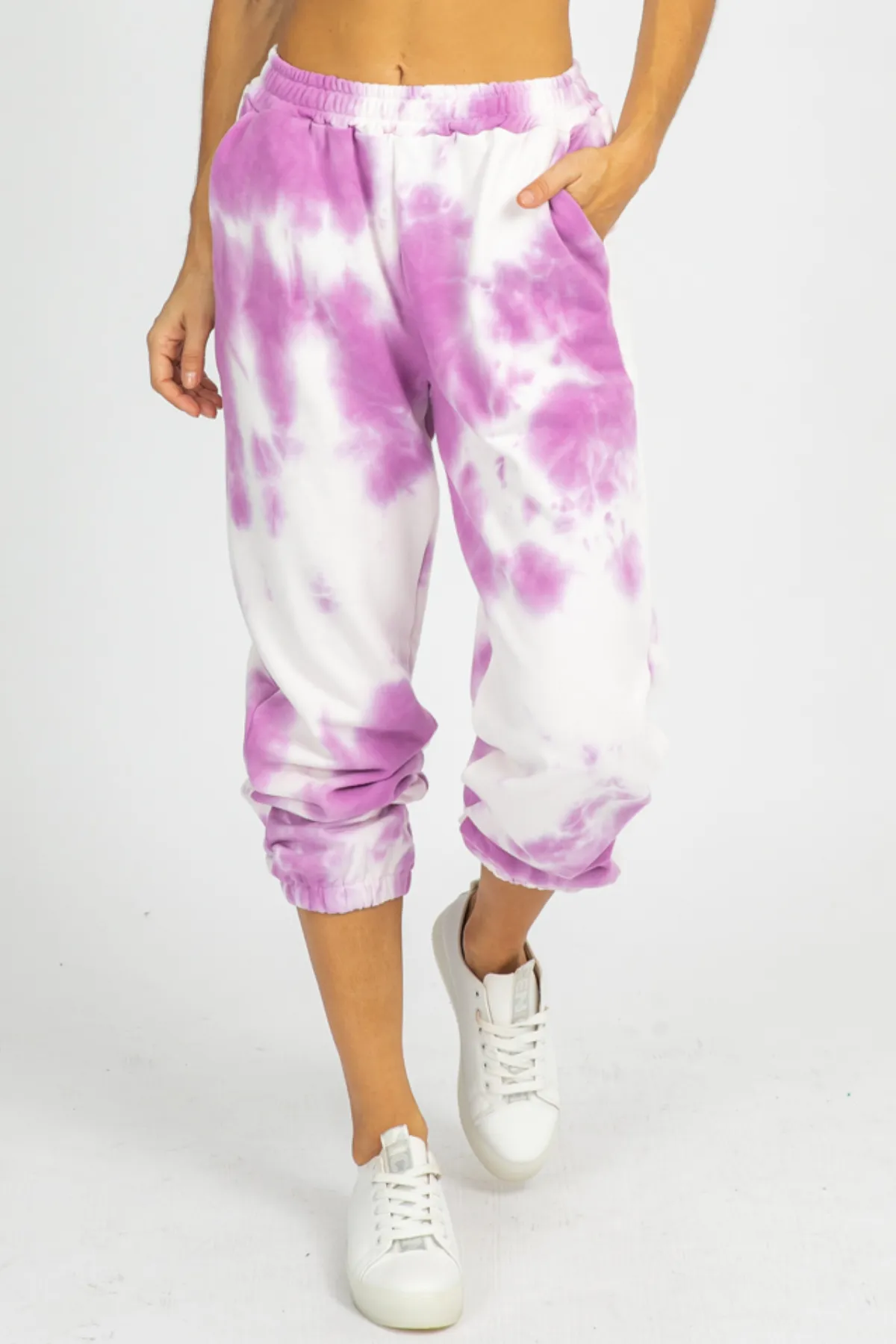 PURPLE TIE DYE FRENCH TERRY JOGGERS