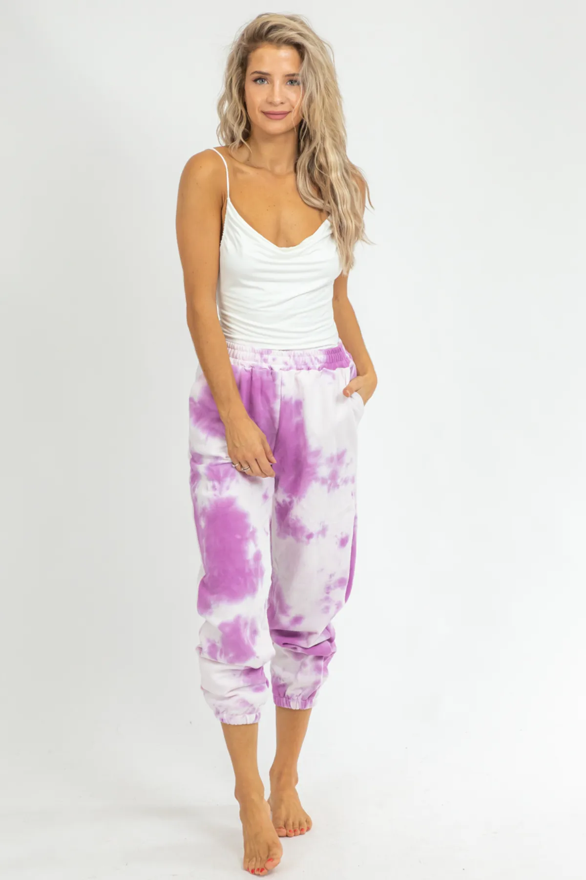 PURPLE TIE DYE FRENCH TERRY JOGGERS