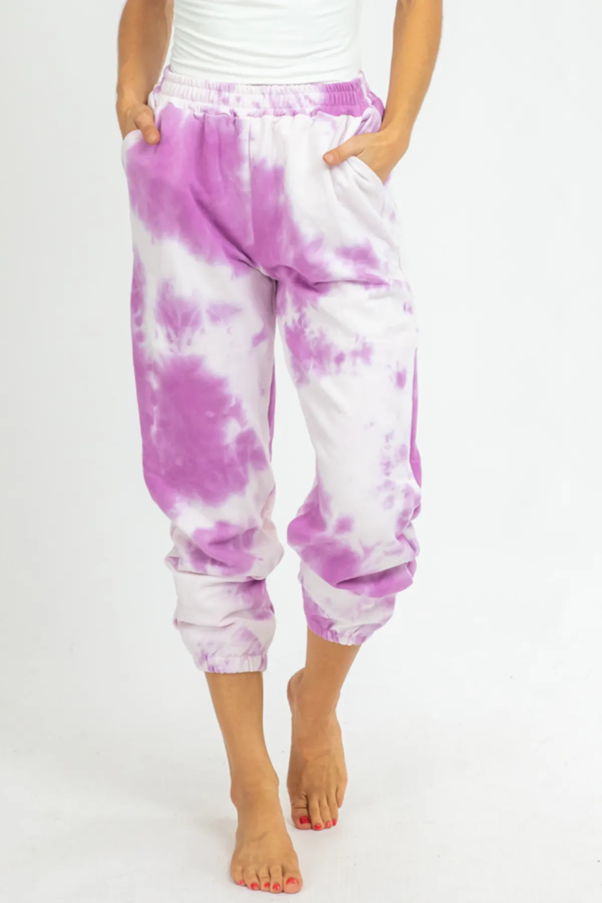 PURPLE TIE DYE FRENCH TERRY JOGGERS