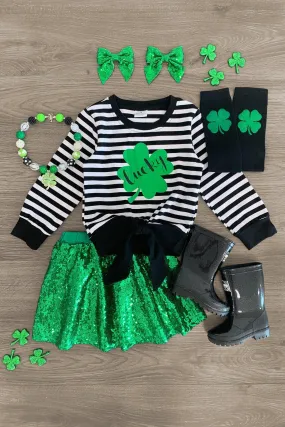 "Lucky" Sequin Skirt Set