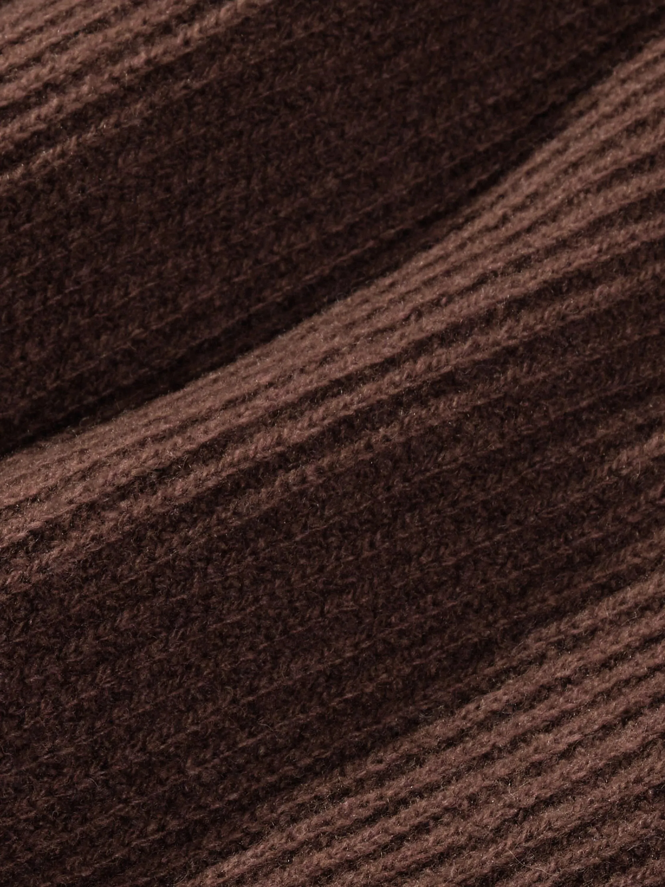 Recycled Cashmere Funnel-Neck Sweater—chestnut brown