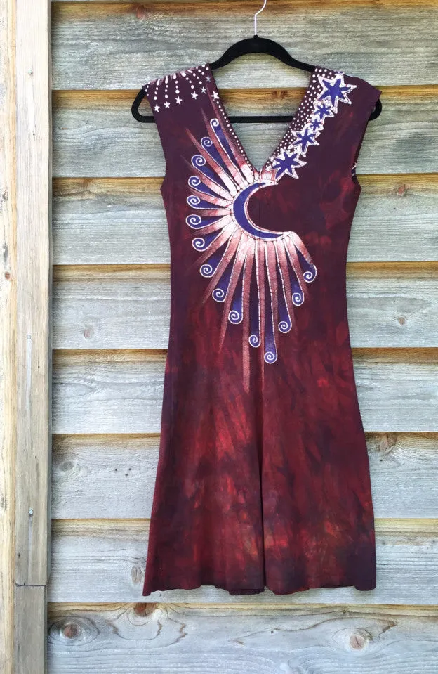 Red Heart Root Tree Organic Cotton Batik Dress