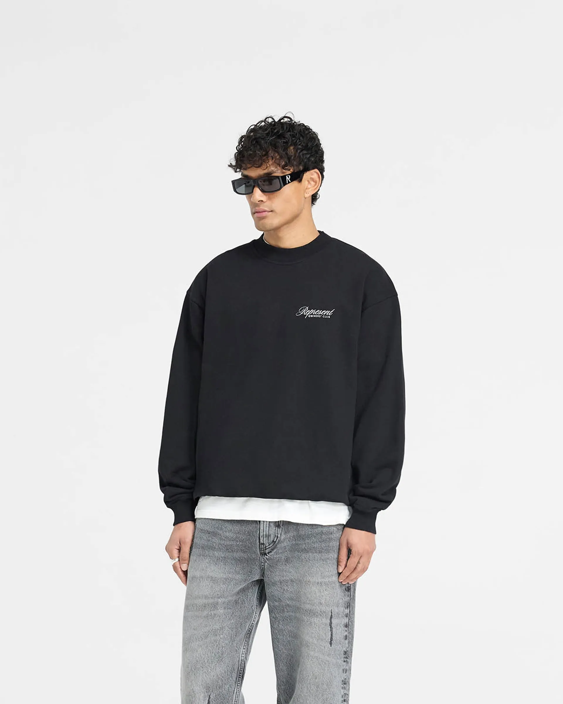 Represent Owners Club Script Sweater - Black