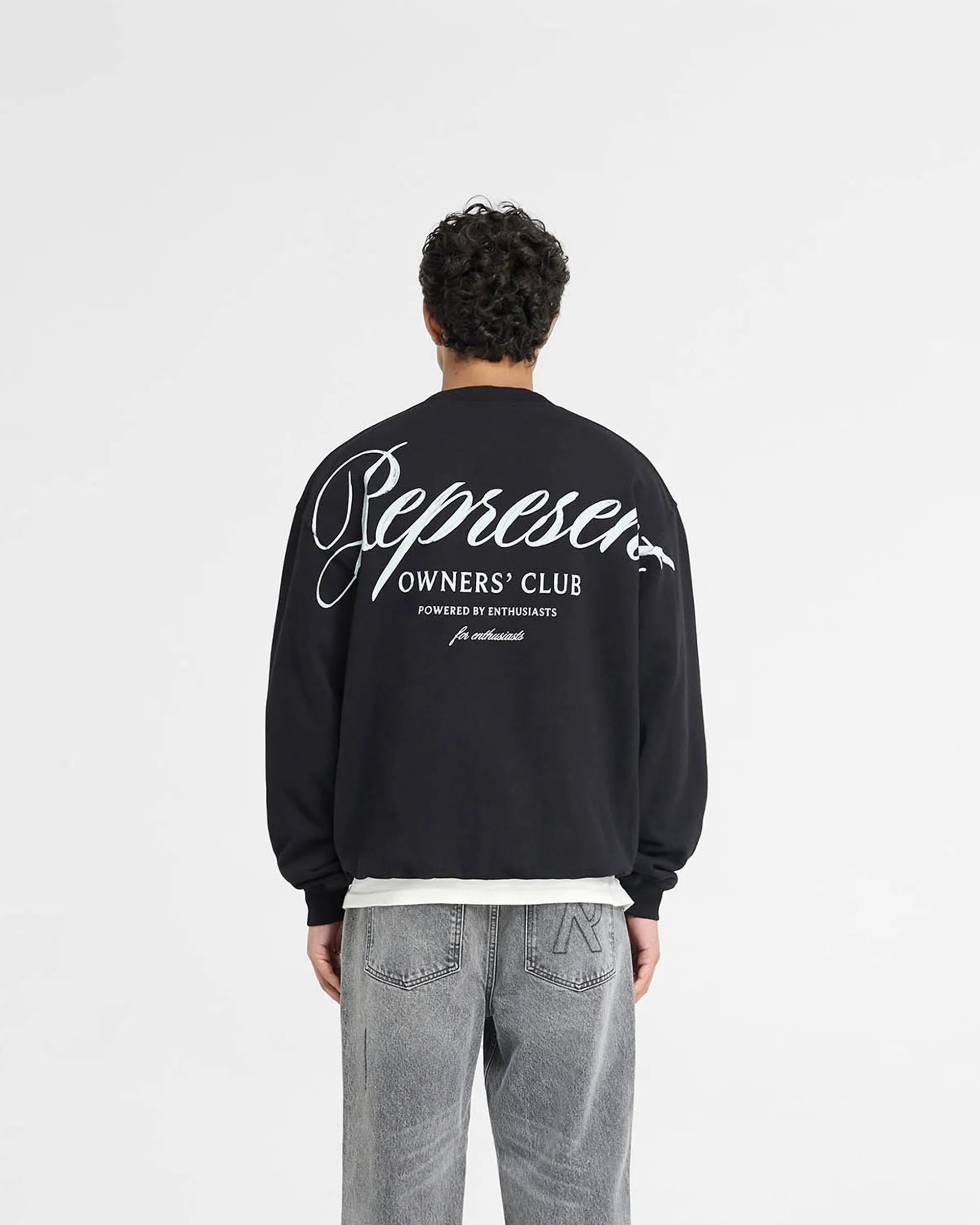 Represent Owners Club Script Sweater - Black