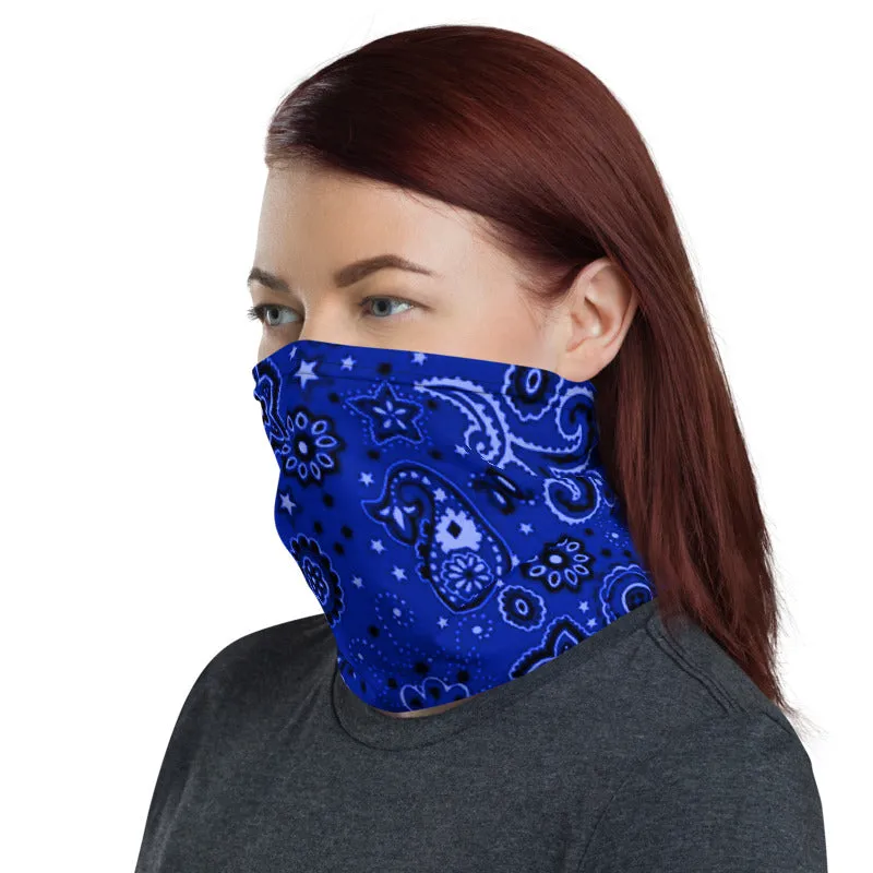 Royal Blue Bandanna Neck Gaiter