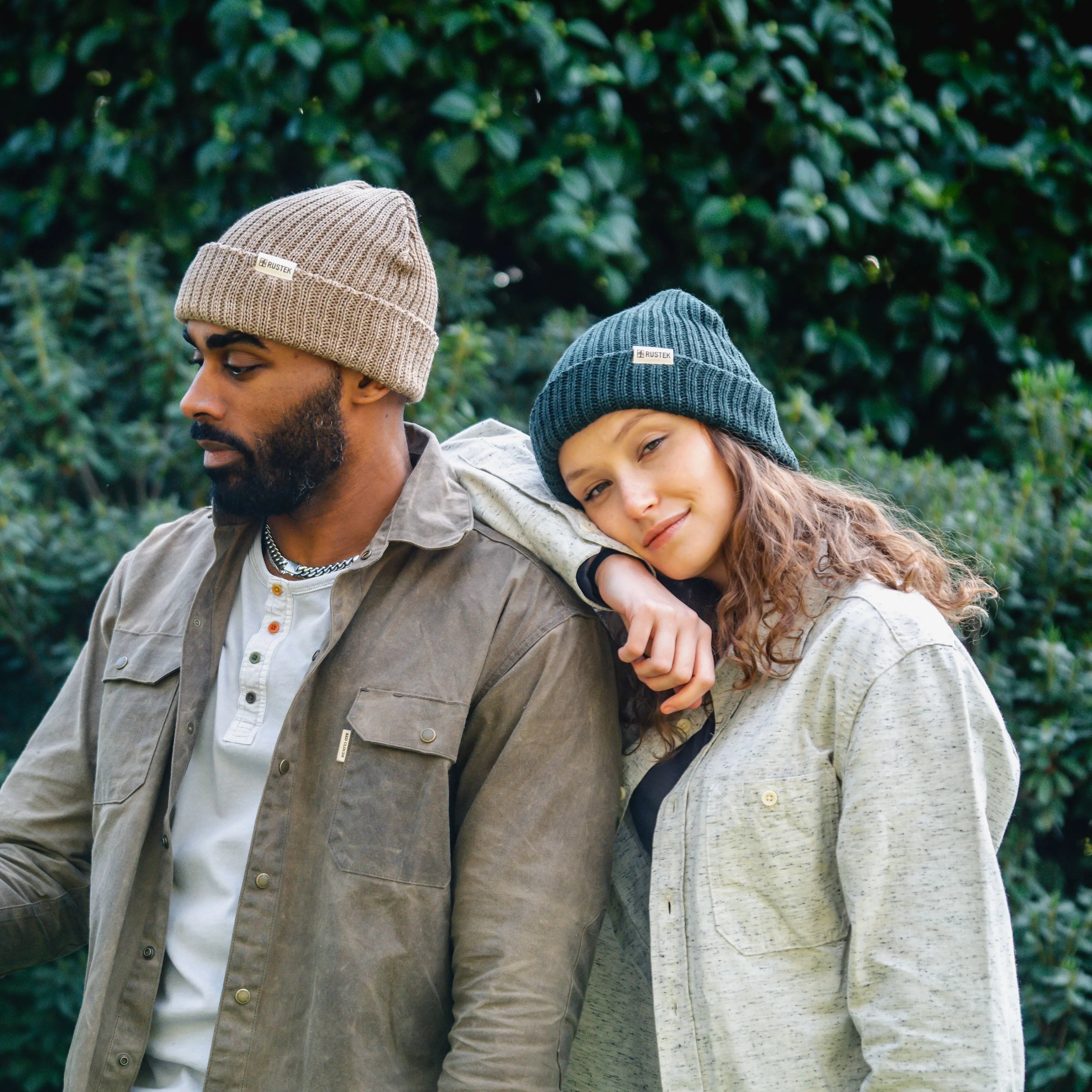 Rustek Double Rib 100% Merino Wool Beanie | Beige