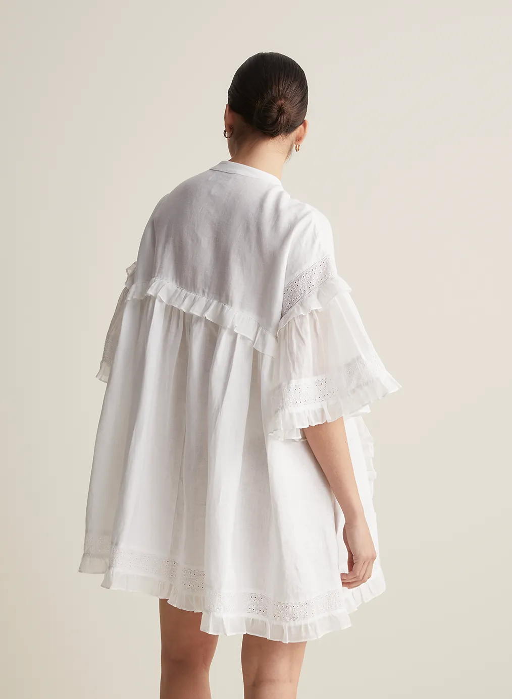 Sadie Linen Mini Smock Dress | Optical White