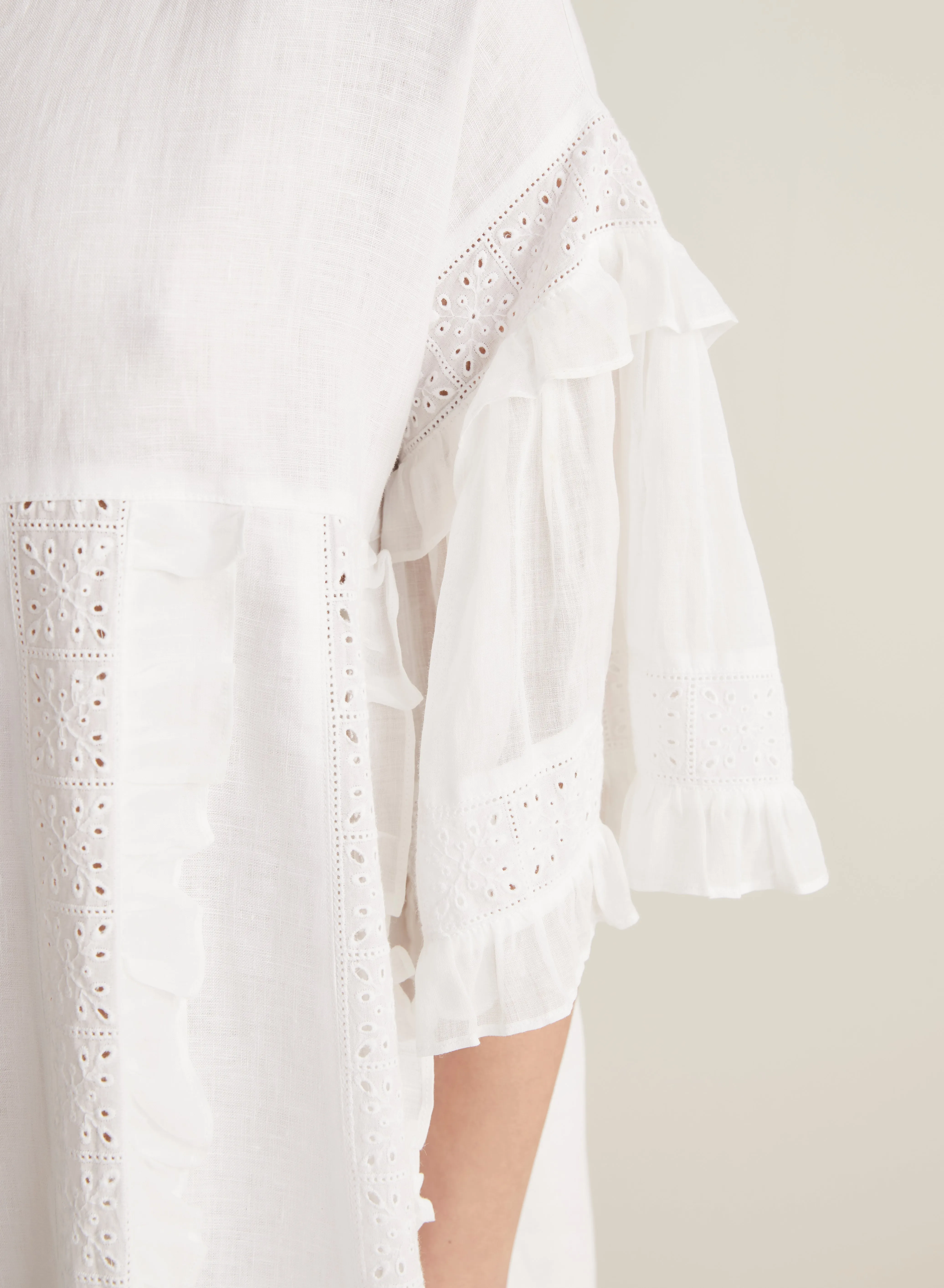 Sadie Linen Mini Smock Dress | Optical White