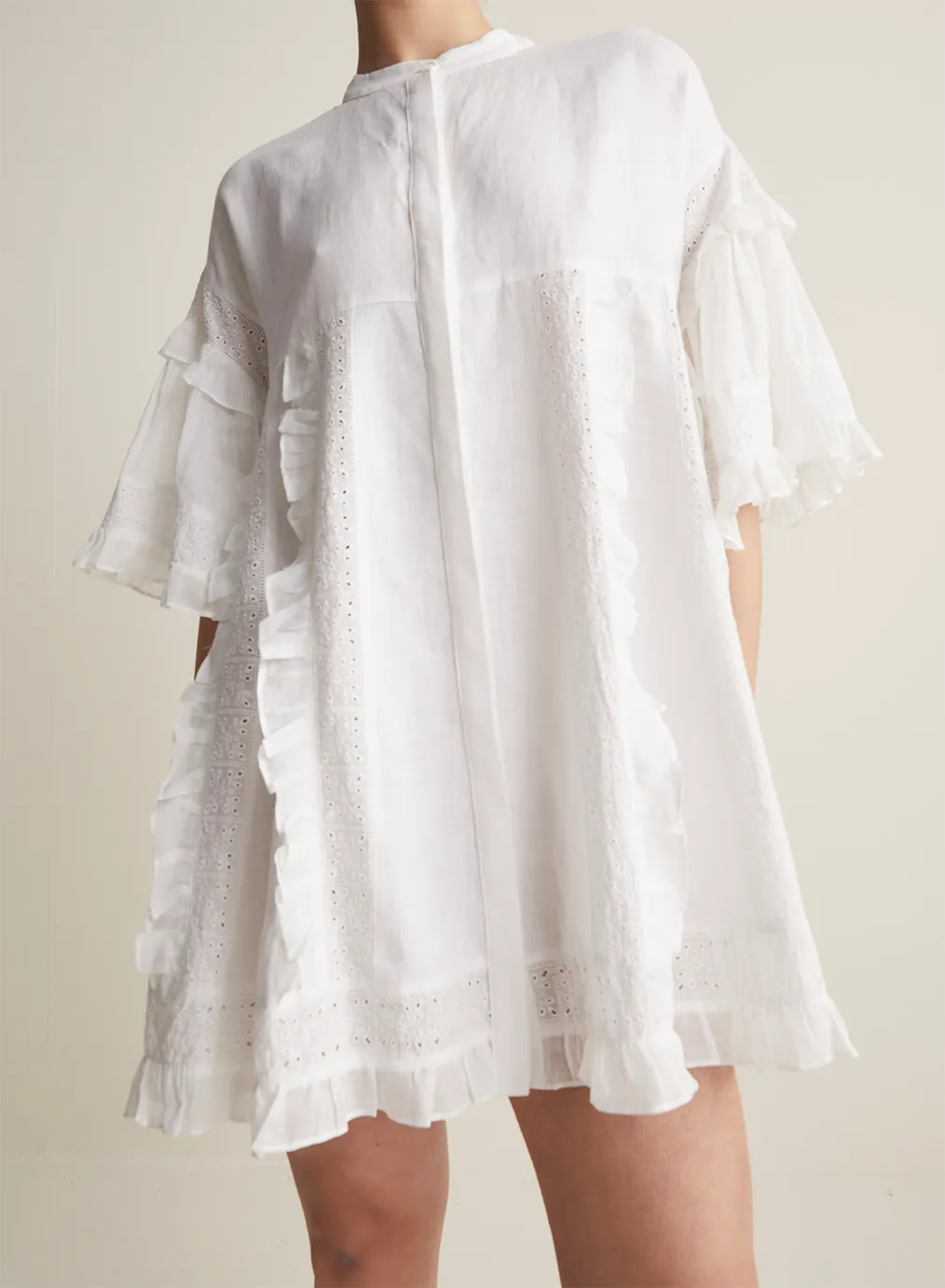 Sadie Linen Mini Smock Dress | Optical White