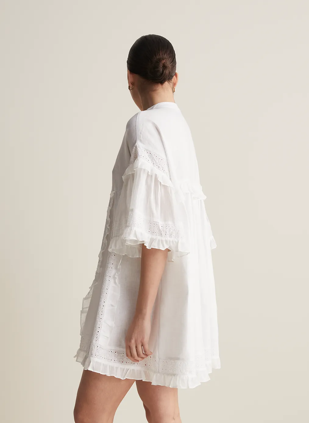 Sadie Linen Mini Smock Dress | Optical White