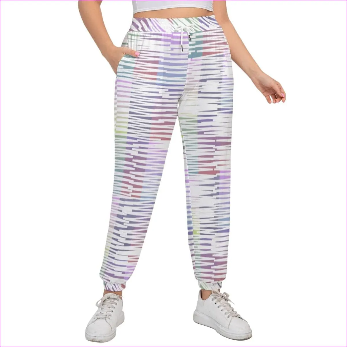 Scribbled Women's Sports Trousers With Drawstring Voluptuous ( ) Plus Size