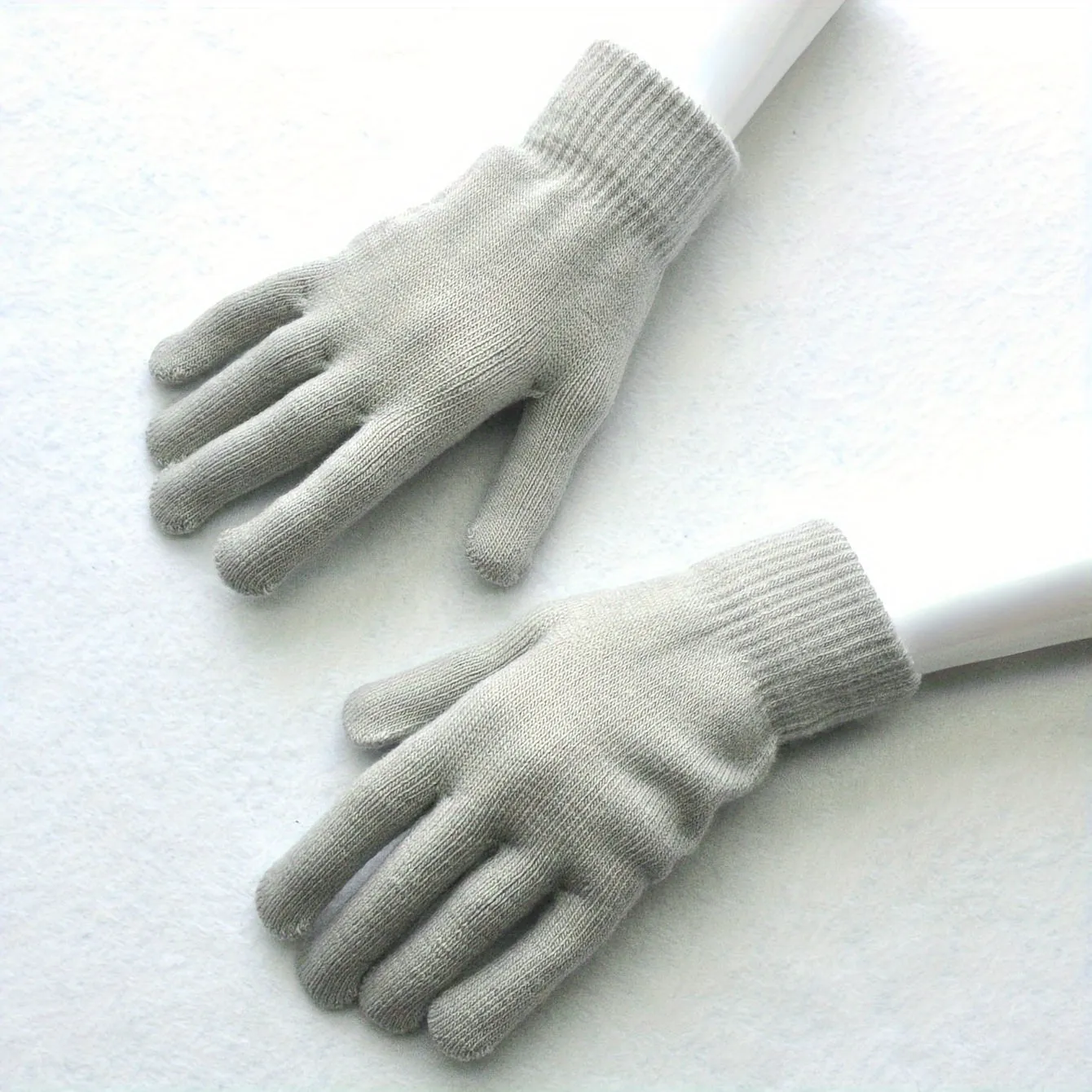 Set of 2 Unisex Thermal Winter Mittens - Soft, Stretchy, and Warm Jacquard Knit Polyester Gloves with Elasticized Cuffs, Hand Washable, Ideal for Cold Weather, Outdoor Activities, and Daily Use