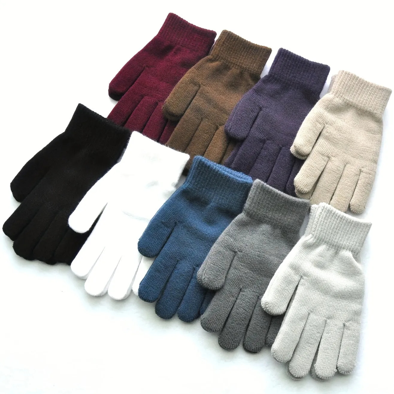 Set of 2 Unisex Thermal Winter Mittens - Soft, Stretchy, and Warm Jacquard Knit Polyester Gloves with Elasticized Cuffs, Hand Washable, Ideal for Cold Weather, Outdoor Activities, and Daily Use