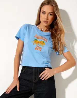 Shrunk Tee in Ocean Blue Squeeze Me