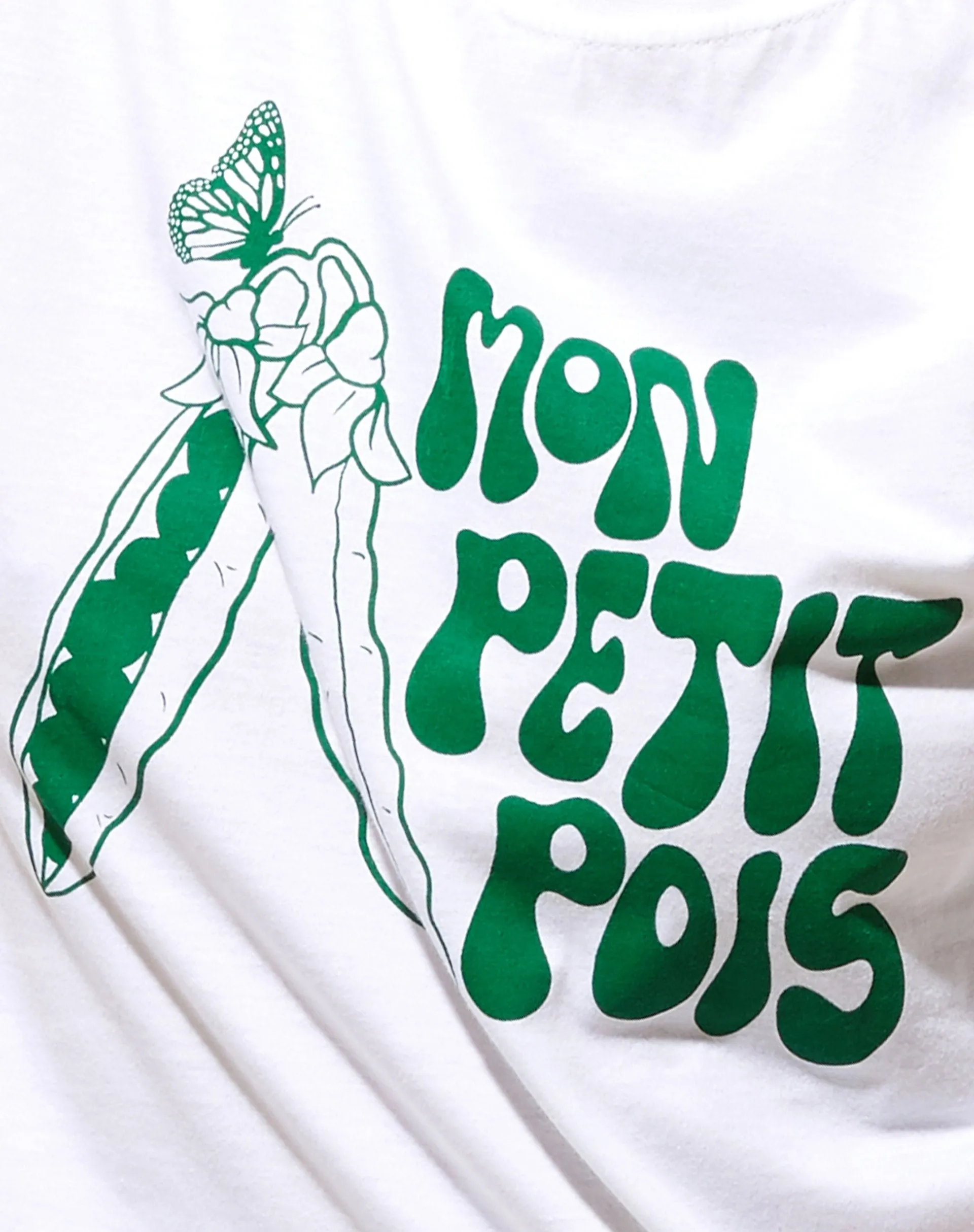 Shrunk Tee in White Mon Petit Pois