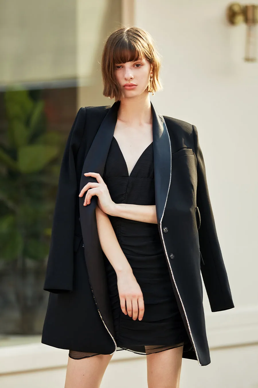 Silk acetate short coat