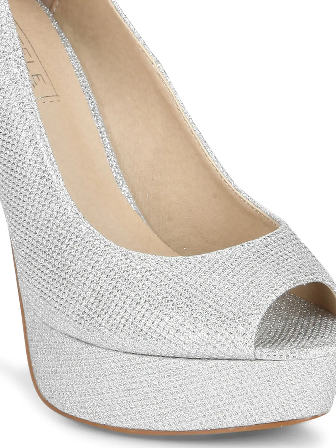 Silver Microfibre Pump Stilettos