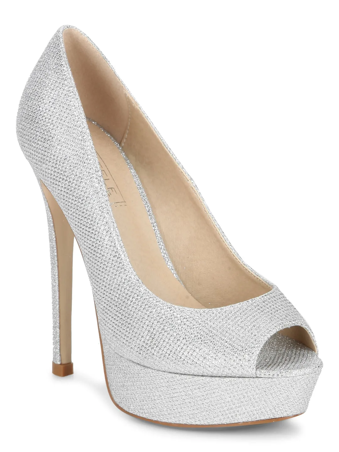 Silver Microfibre Pump Stilettos