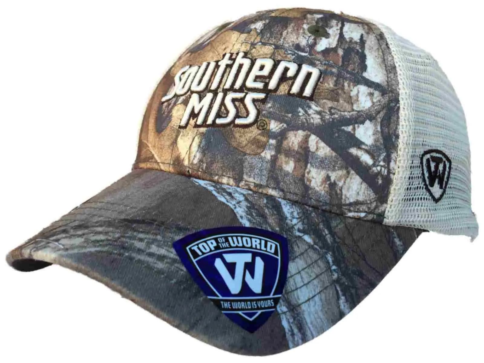 Southern Miss Golden Eagles TOW Camo Mesh Prey Adjustable Snapback Hat Cap