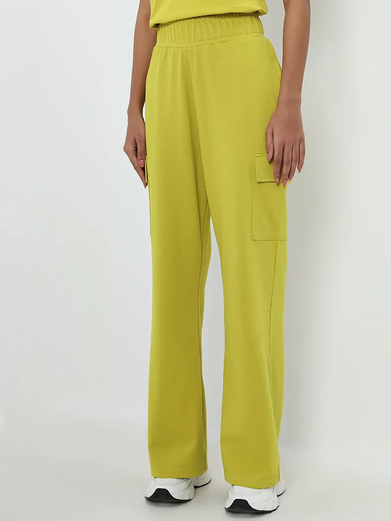 Studiofit Lime Cargo-Style High-Rise Track Pants