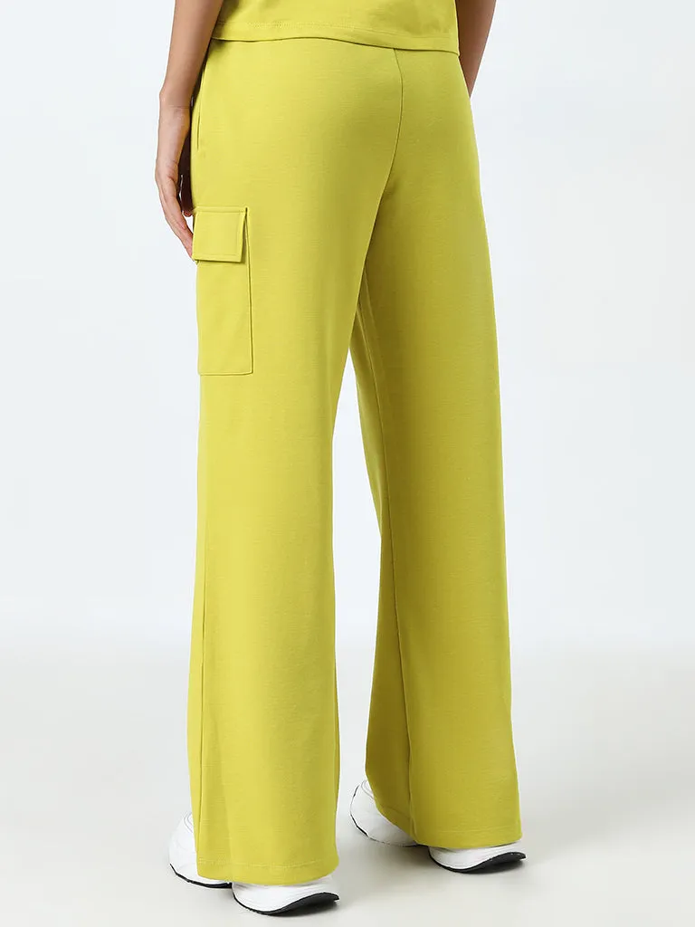 Studiofit Lime Cargo-Style High-Rise Track Pants