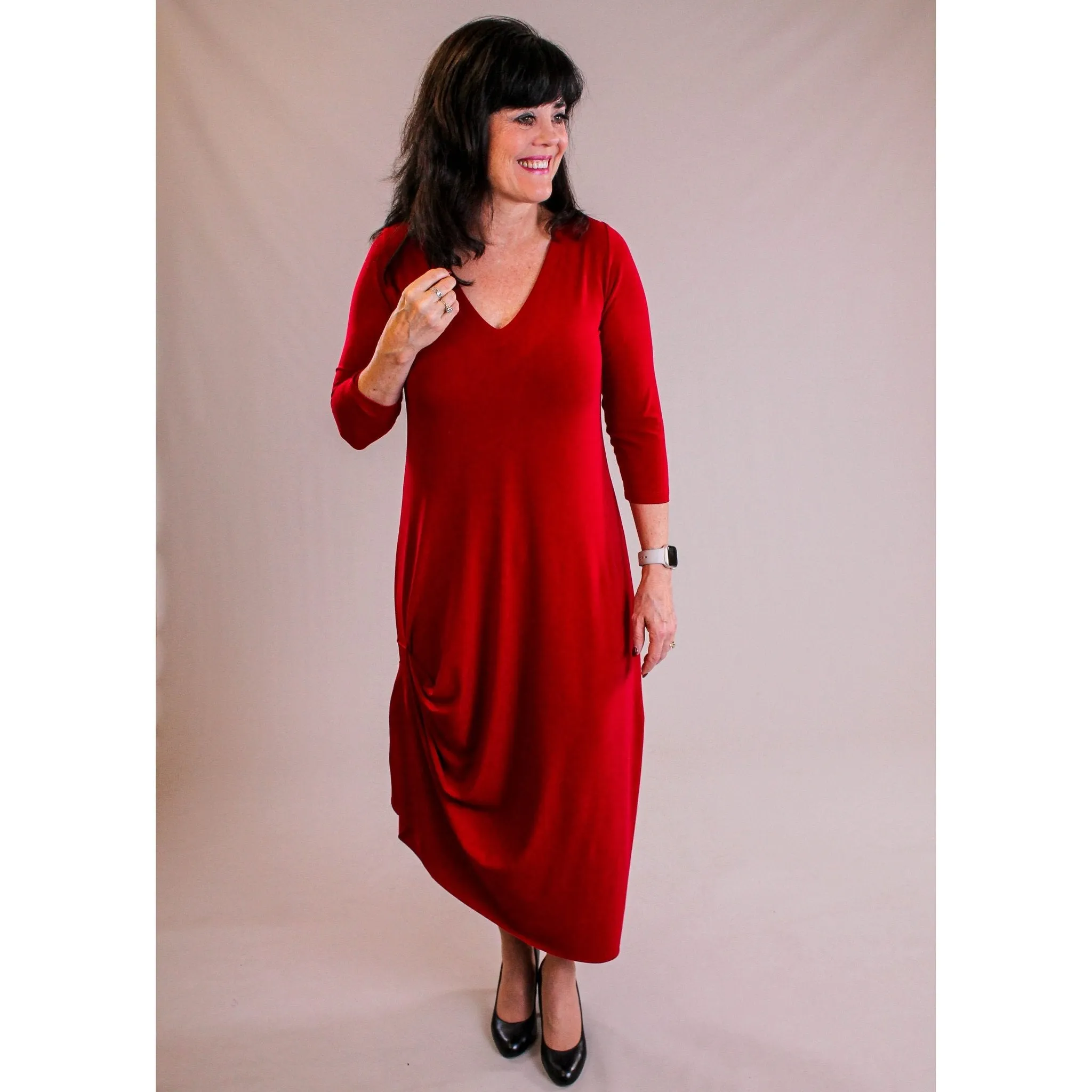 Sympli 3/4 Sleeve Drama Dress