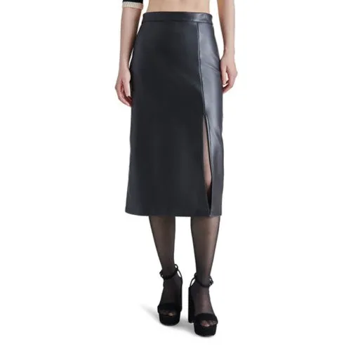 The Amarilla Faux Leather Midi Skirt