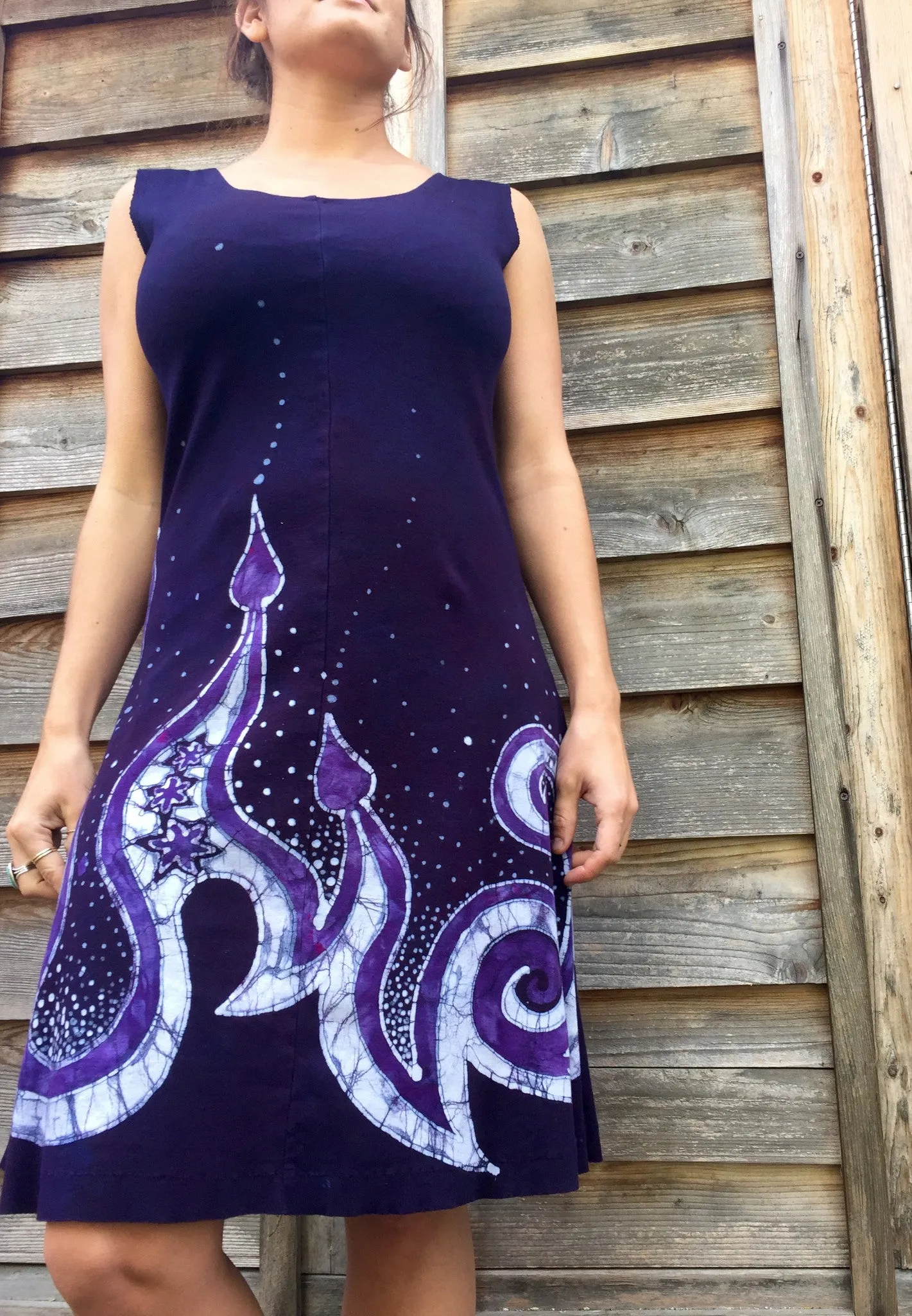 The Waves Are Dancing Organic Cotton Batik Dress - Size Medium