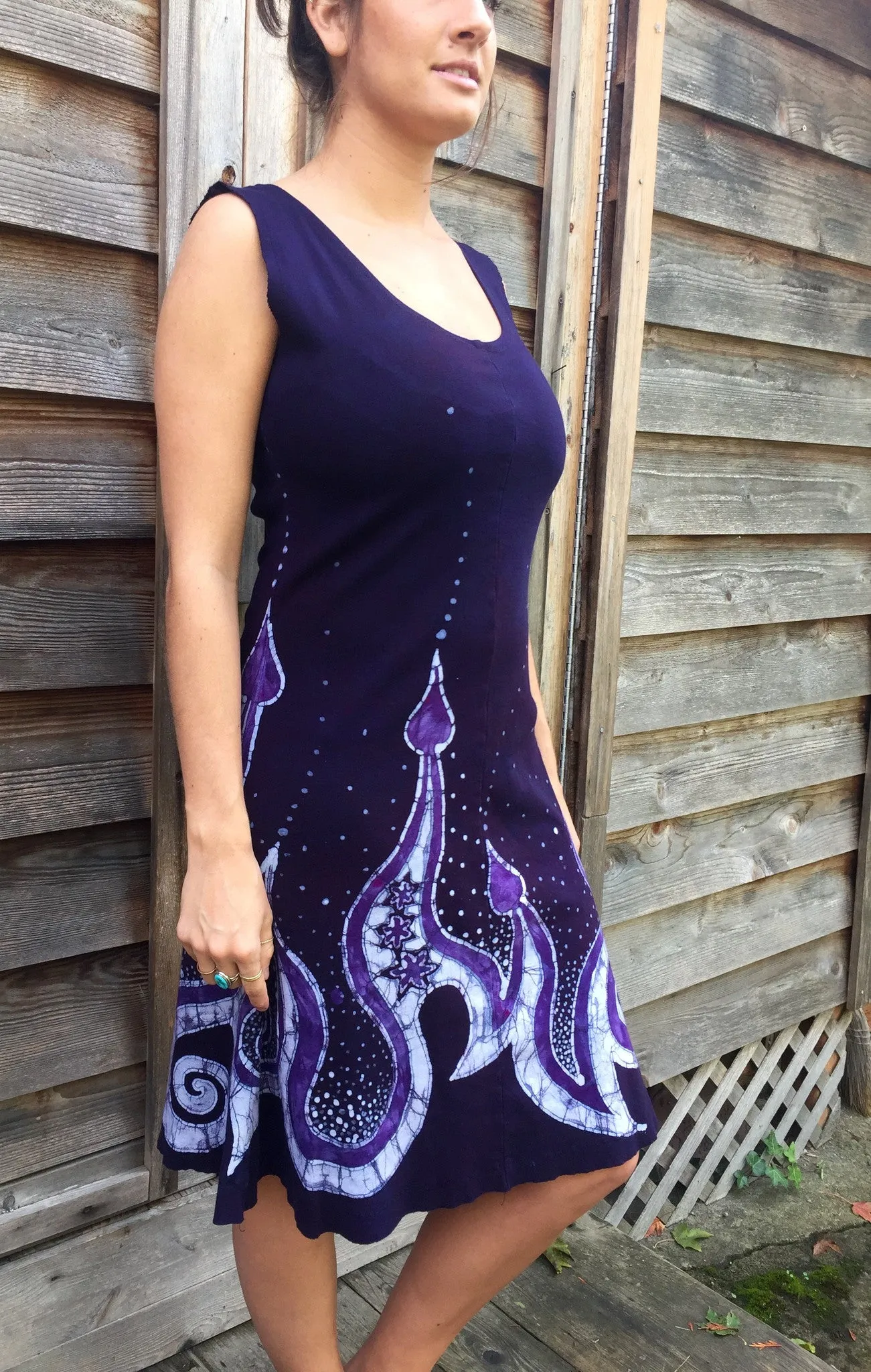 The Waves Are Dancing Organic Cotton Batik Dress - Size Medium