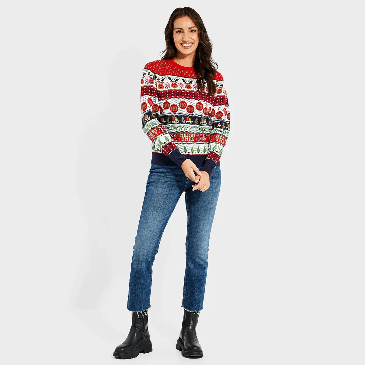 Threadbare Ladies Reindeer Christmas Jumper