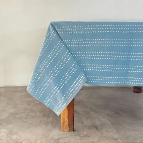 Tribal Cloth Indigo Light Blue Dots Tablecloth