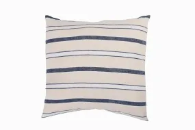 Turkish  linen large Indigo/cream square cushion