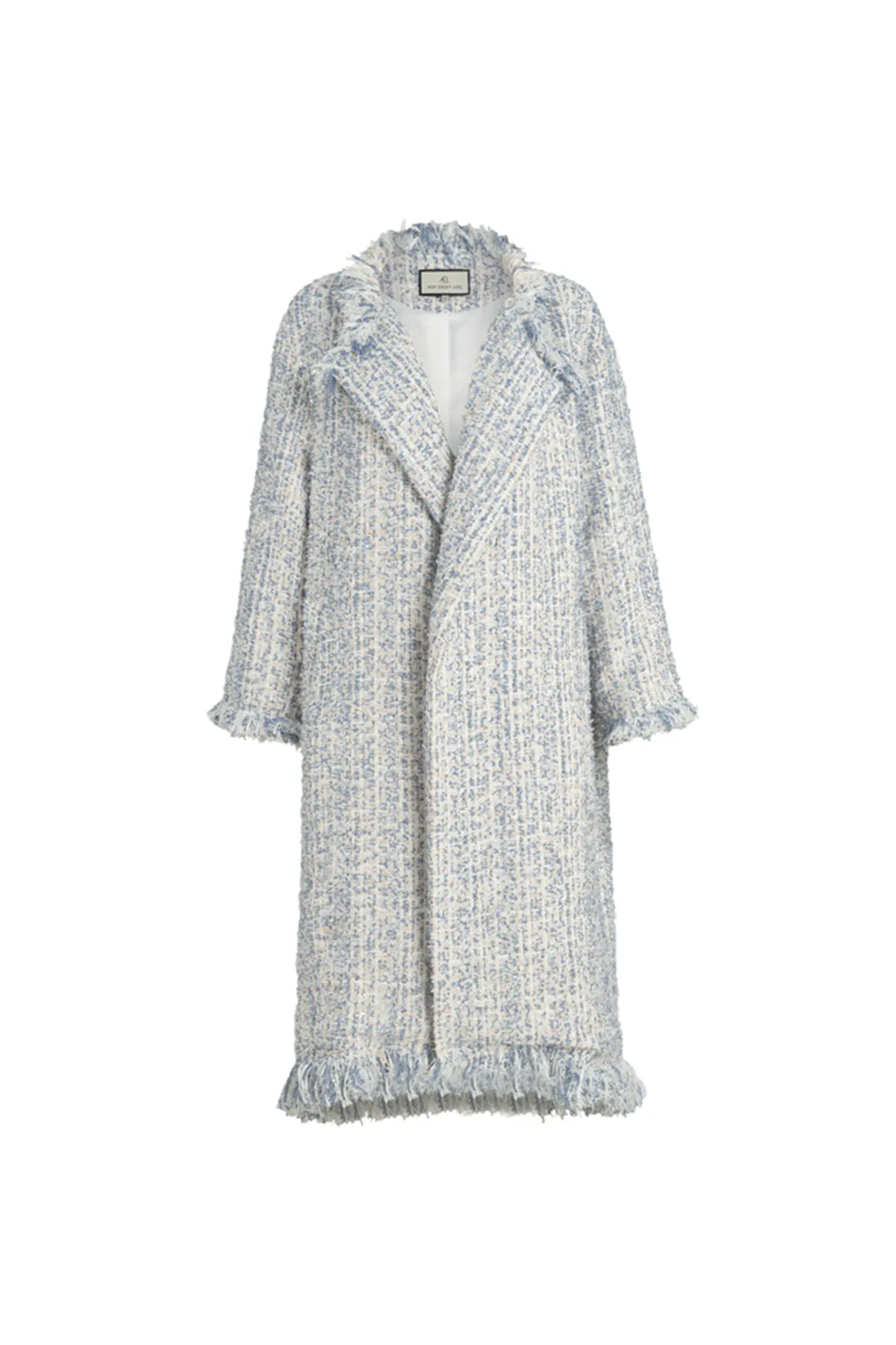 Tweed coat thick trench coat | Blue trench coat | Casual trench coat