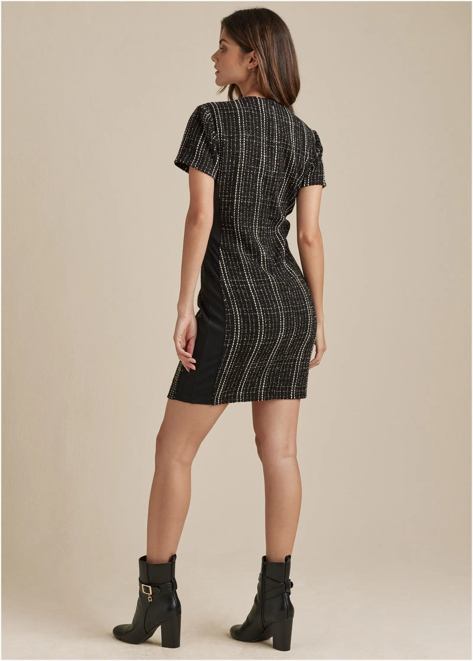 Tweed Mini Dress - Black Multi