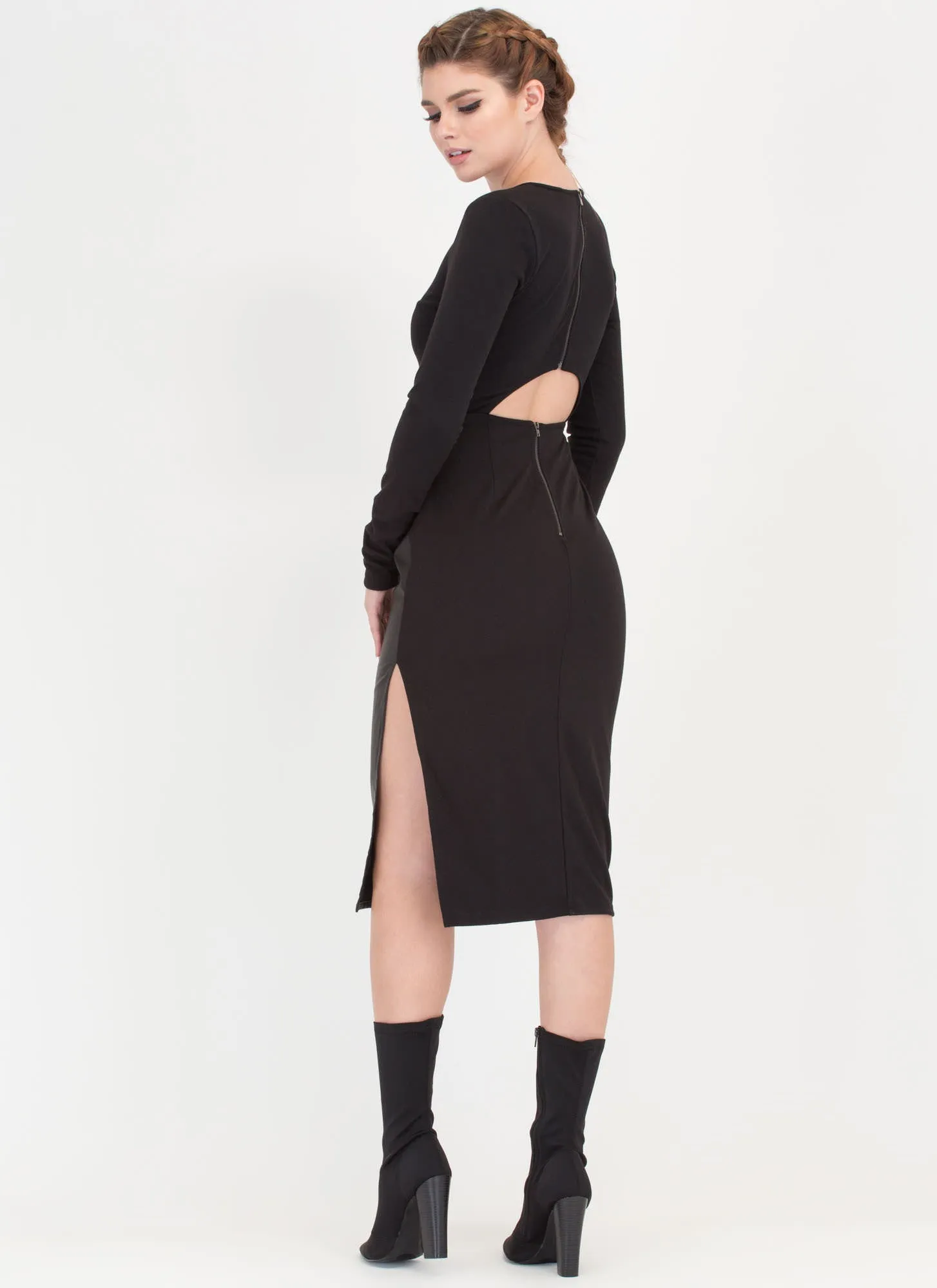 Two Become One Cut-Out Midi Dress