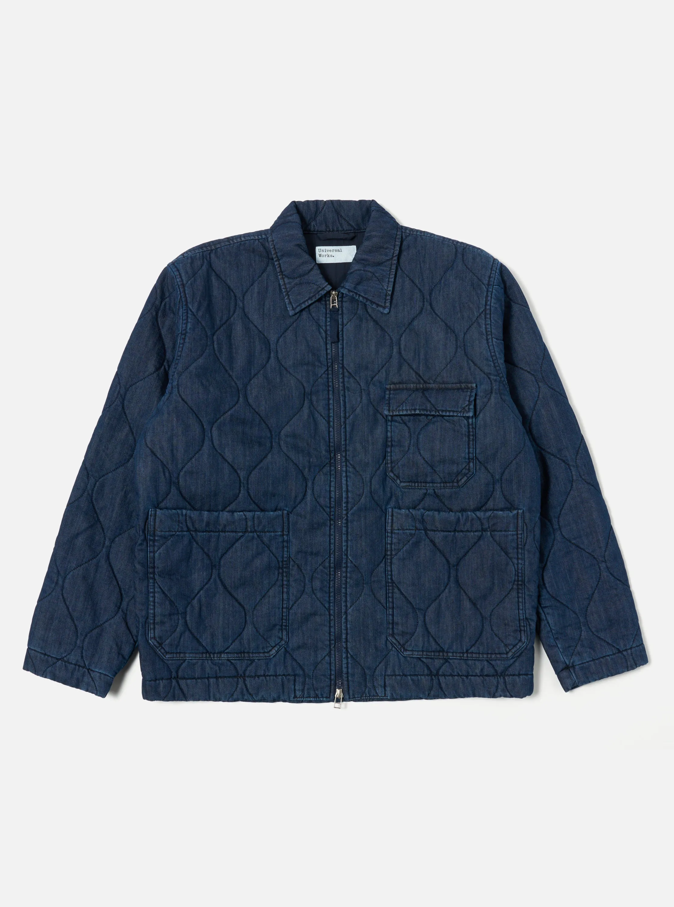 Universal Works Gower Jacket in Indigo Quilt Denim