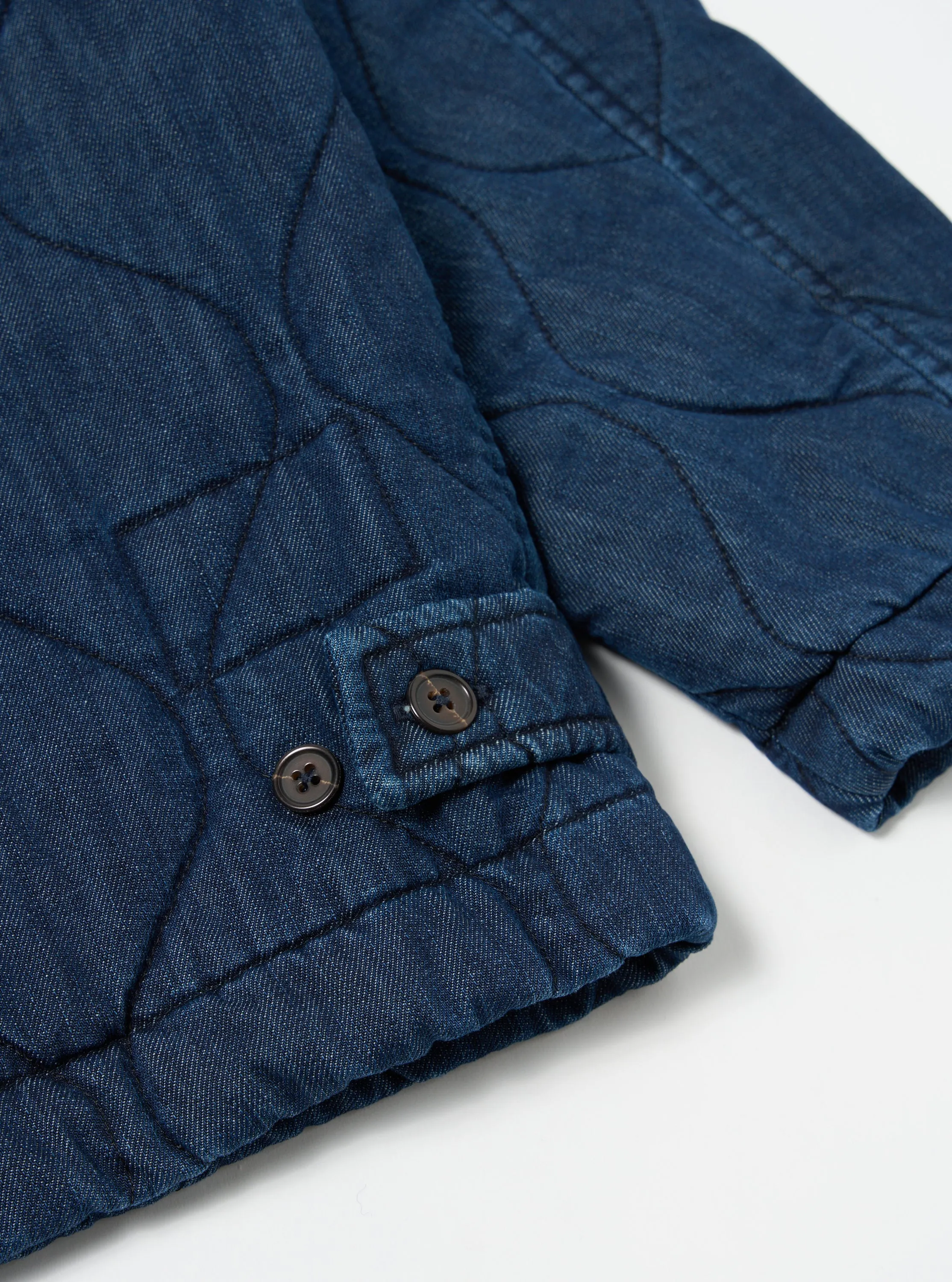 Universal Works Gower Jacket in Indigo Quilt Denim