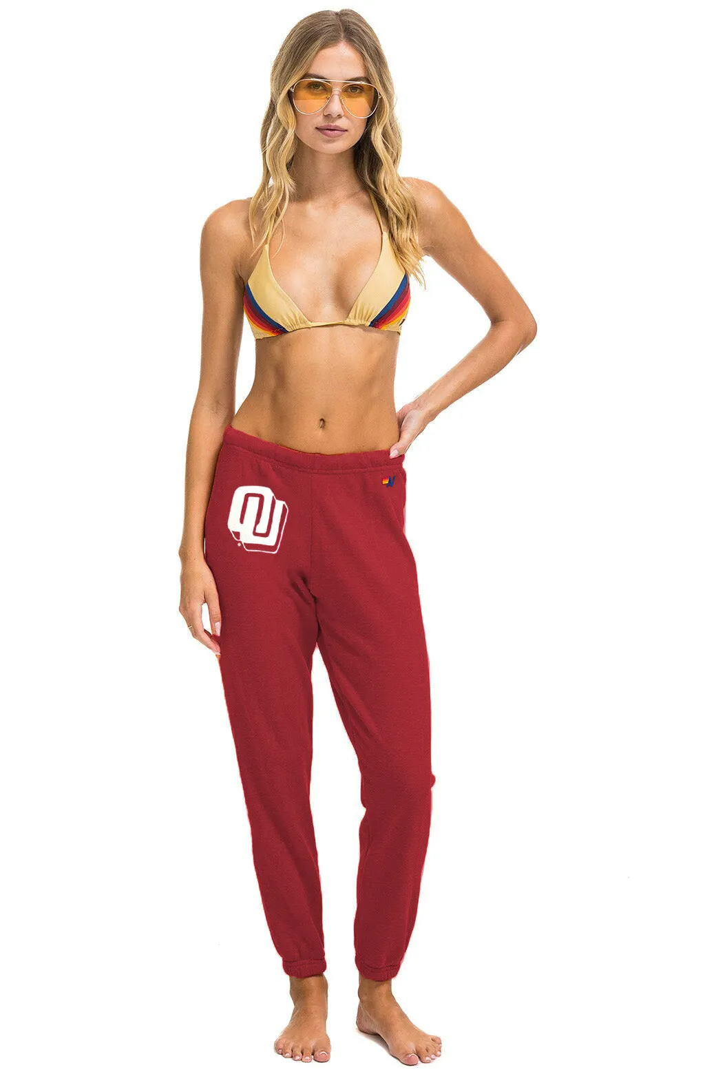 UNIVERSITY OF OKLAHOMA BOLT UNISEX SWEATPANTS - CRIMSON