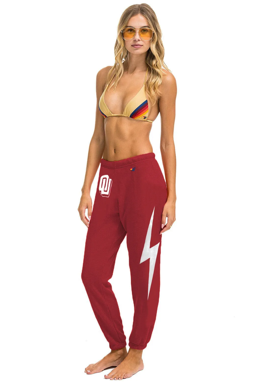 UNIVERSITY OF OKLAHOMA BOLT UNISEX SWEATPANTS - CRIMSON