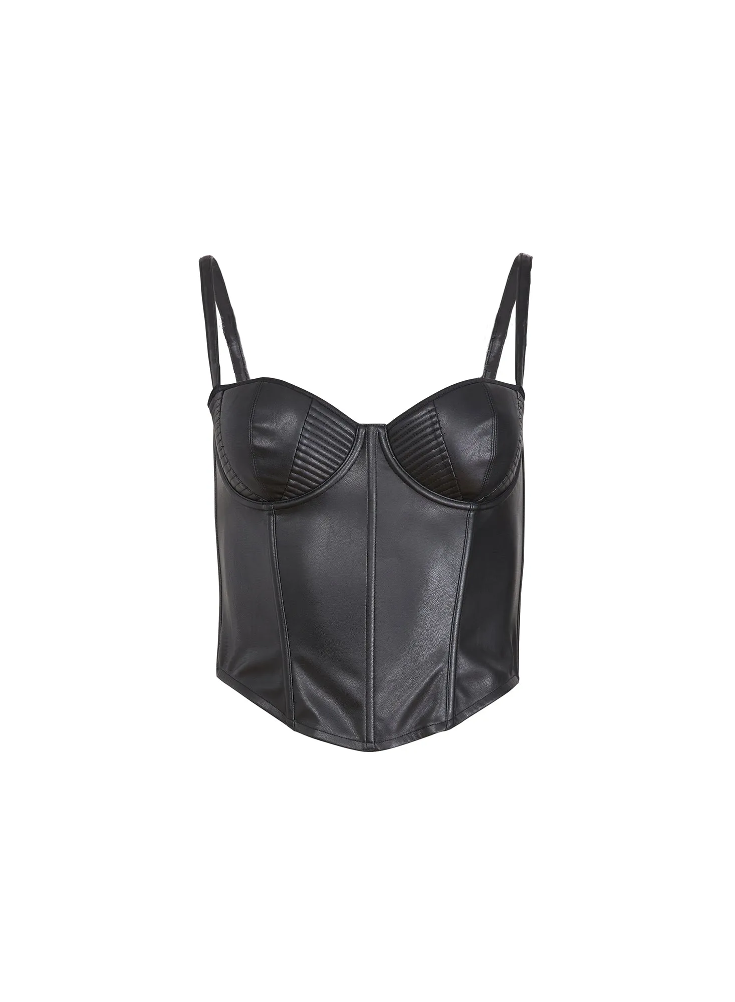 Vegan Leather Bustier Top