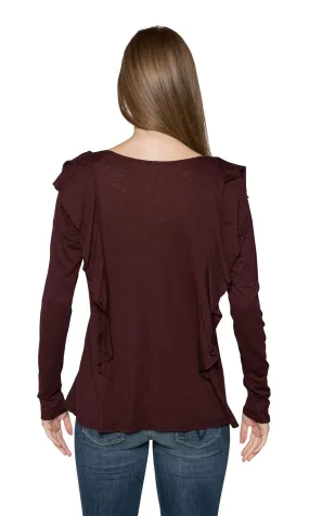 Velvet by Graham & Spencer Raylee Ruffle Front Top