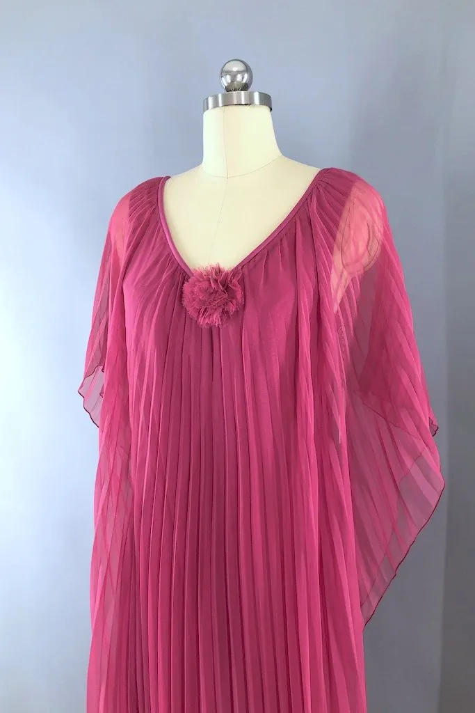 Vintage 70s Chiffon Caftan Dress