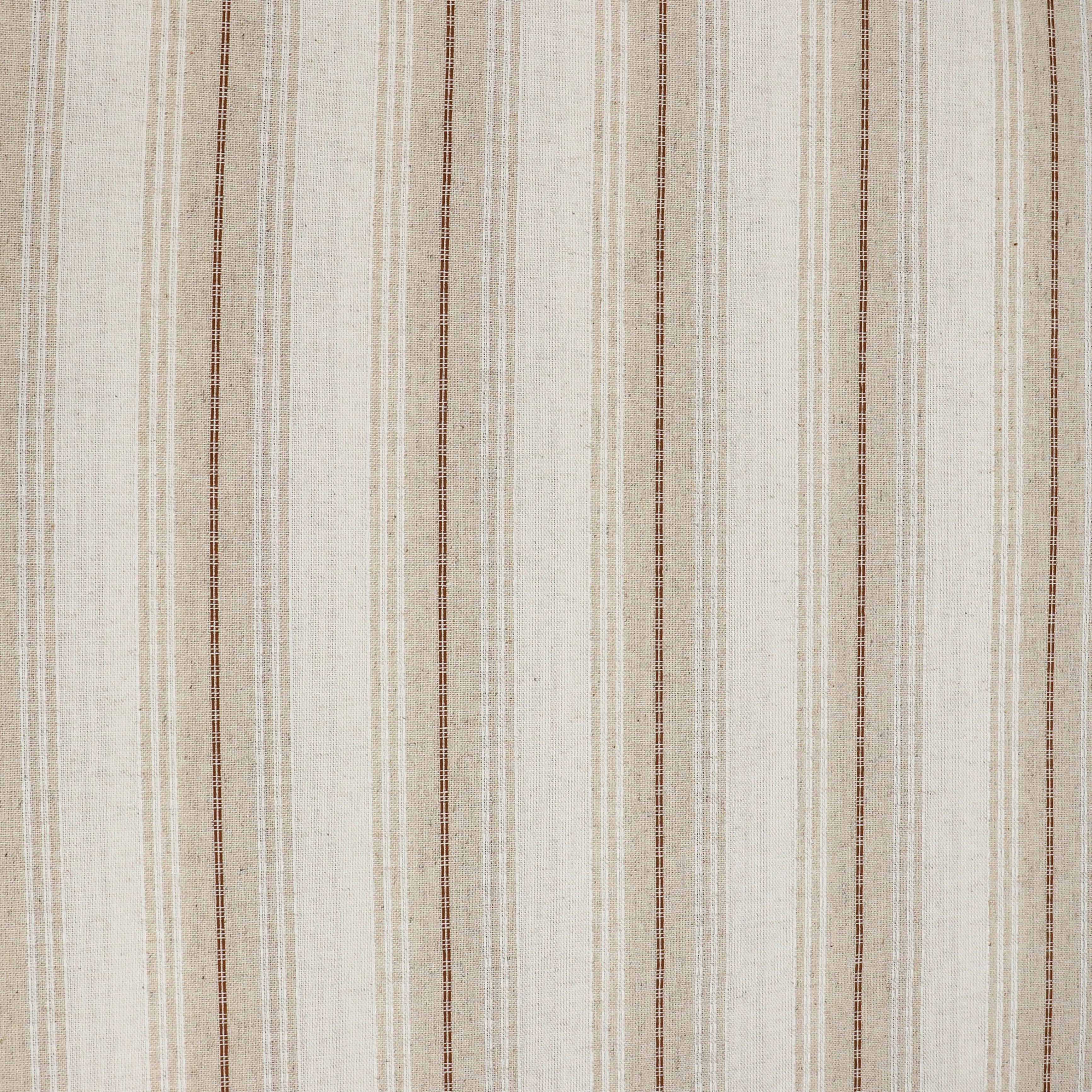 Viscose Linen Blend - Yarn Dyed Rust Brown   White Stripe - SALE