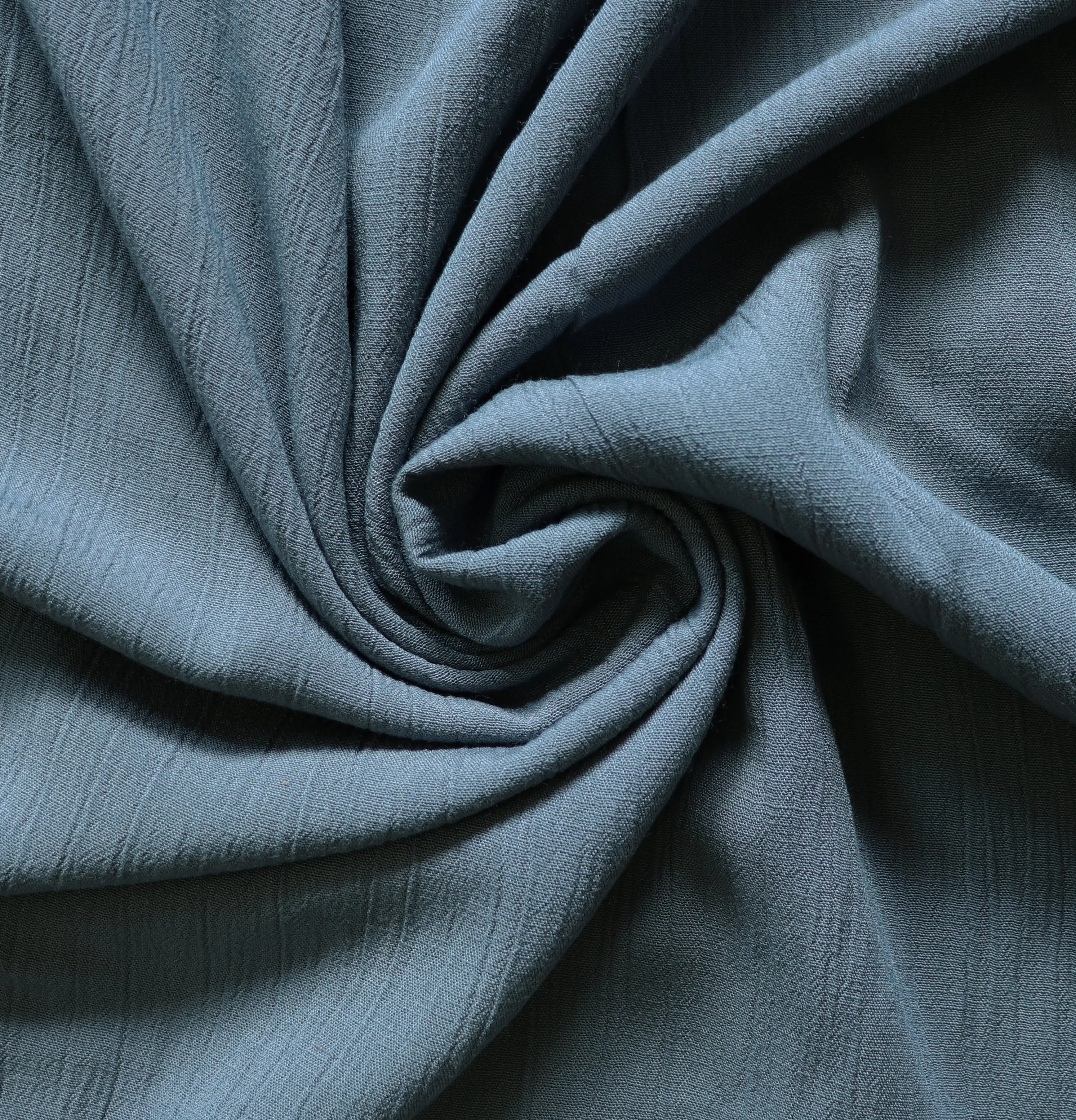 Viscose Linen Crinkle - Slate Blue - END OF BOLT 48cm