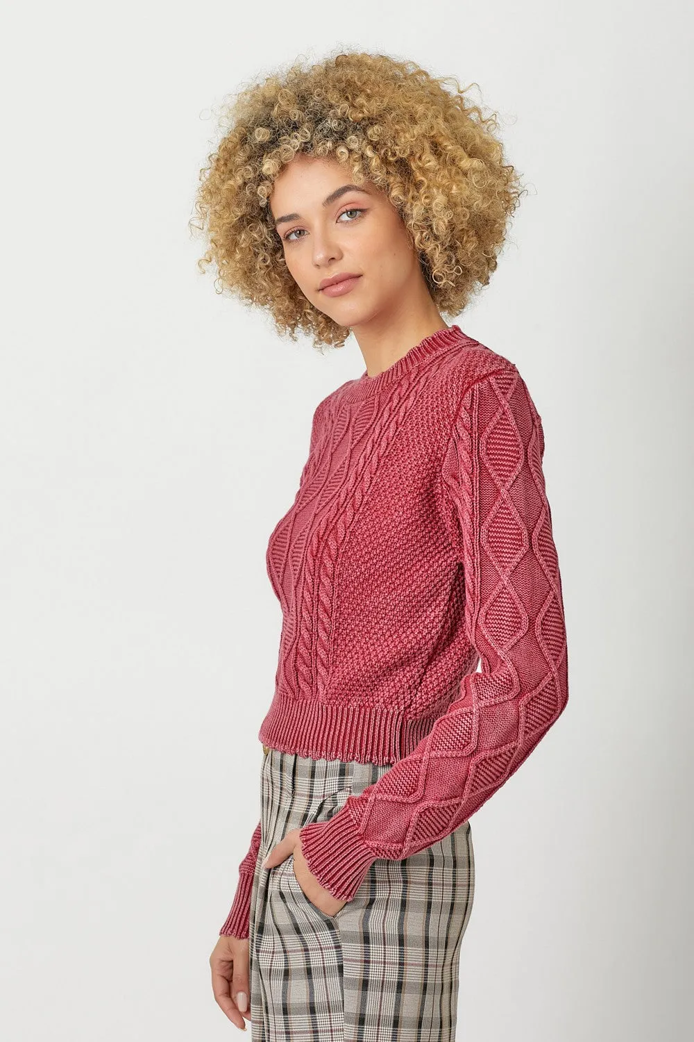 Washed Crop Sweater