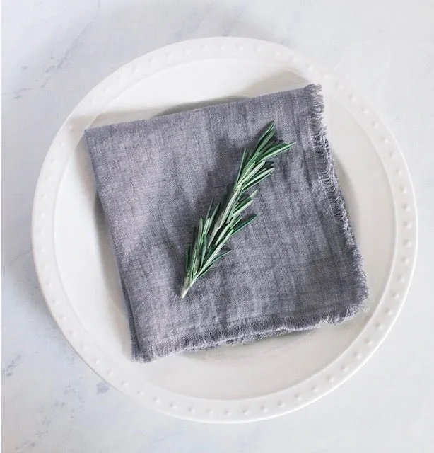 Washed Linen Cocktail Napkins - Gray